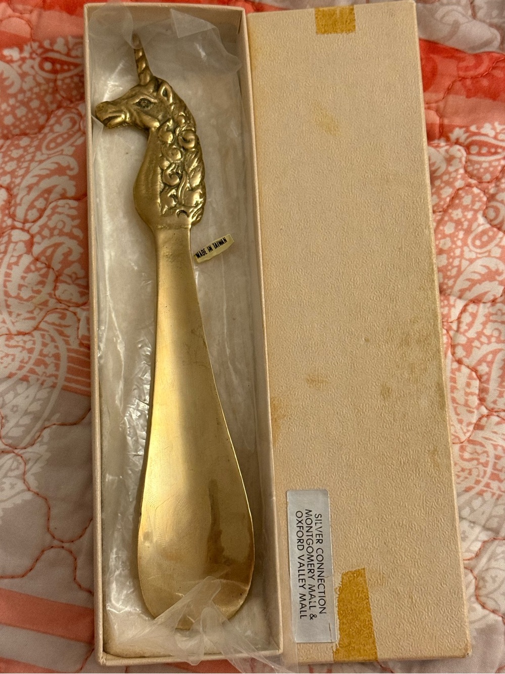 Vintage Ornate Dessau Solid Brass Unicorn Shoe Horn